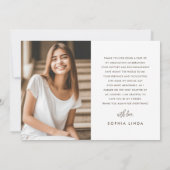 Modern Elegant 4 Photo Collage Script Afstuderen Bedankkaart (Achterkant)