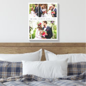 Modern Elegant 4 Photo Collage Wedding Canvas Afdruk (Insitu (Slaapkamer))