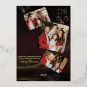 Modern Elegant 4 Photo Minimal Script Christmas Folie Feestdagenkaart (Achterkant)