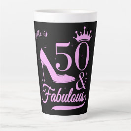 Modern Elegant 50 en Fabulous Birthday Voman Latte Mok