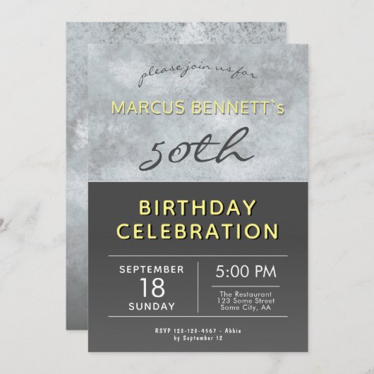 Modern Elegant 50e verjaardag Kaart (Voorkant / Achterkant)