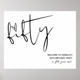 Modern Elegant 50ste verjaardag Welkomstbord Poster