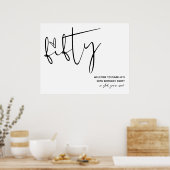 Modern Elegant 50ste verjaardag Welkomstbord Poster (Keuken)