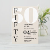 Modern Elegant 50ste Verjaardagsfeest Kaart (Staand voorkant)