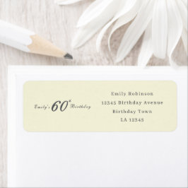Modern Elegant 60th Birthday Address Etiket