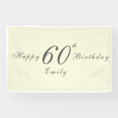 Modern Elegant 60th Birthday Party Spandoek (Horizontaal)