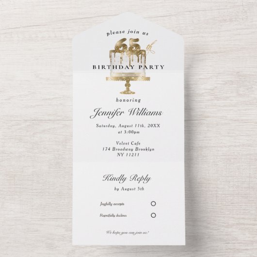 Modern, elegant 65. allemaal in één uitnodiging (Binnen)