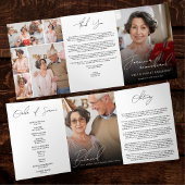 Modern Elegant 7 Photo Trifold Funeral Program Drieluik Programma