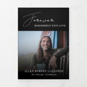 Modern Elegant 7 Photo Trifold Funeral Program Drieluik Programma (Cover)