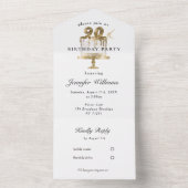 Modern, elegant 90. allemaal in één uitnodiging (Binnen)