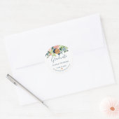 Modern elegant aangepast floreel afstuderen afstud ronde sticker (Envelop)