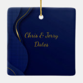 Modern Elegant Abstract Aangepast huwelijk foto Keramisch Ornament (Achterkant)