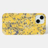 Modern Elegant Abstract Blauw Wildbloemen op Geel Case-Mate iPhone Case (Achterkant (horizontaal))