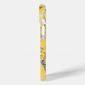 Modern Elegant Abstract Blauw Wildbloemen op Geel Case-Mate iPhone Case (Achterkant / Links)