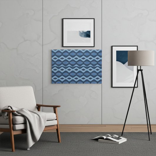 Modern, Elegant Abstract Blue Jay Pattern Canvas Afdruk