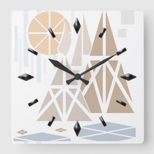 Modern, elegant, abstract, decoratief, klok (Voorkant)