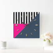 Modern, elegant, abstract, decoratief, klok (Huis)