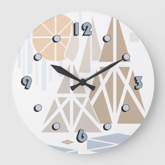 Modern, elegant, abstract, decoratief, klok (Voorkant)