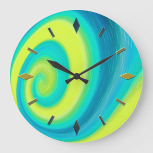 Modern, elegant, abstract, decoratief, klok, kleur grote klok