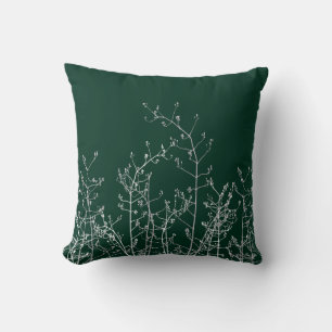 Modern Elegant Abstract Flowers Dark Emerald Green Kussen