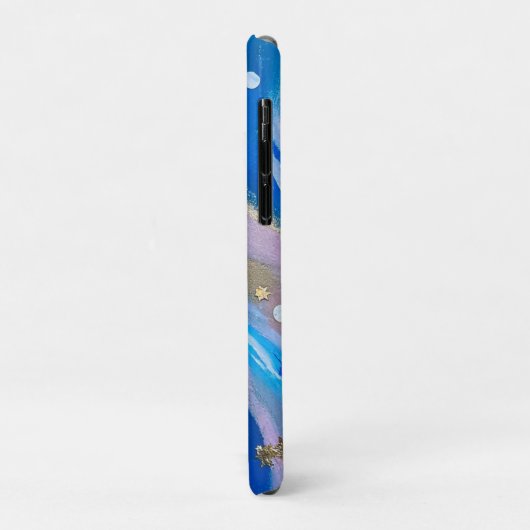 Modern elegant abstract grillig blauw goud Case-Mate iPhone case (Achterkant/links)