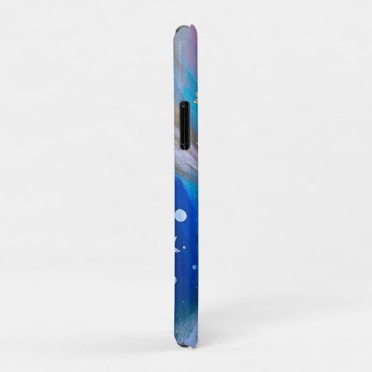 Modern elegant abstract grillig blauw goud Case-Mate iPhone case (Achterkant/rechts)