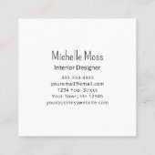 Modern Elegant Abstract Interior Designer Paars Vierkante Visitekaartje (Achterkant)