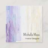 Modern Elegant Abstract Interior Designer Paars Vierkante Visitekaartje (Voorkant)