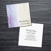 Modern Elegant Abstract Interior Designer Paars Vierkante Visitekaartje