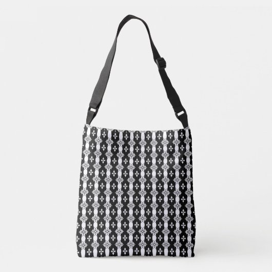 Modern elegant Abstract patroon in zwart-wit Crossbody Tas (Achterkant)