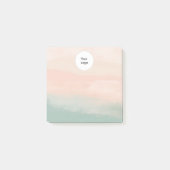 Modern Elegant Abstract Perzik Blauwgroen Textured Post-it® Notes (Voorkant)