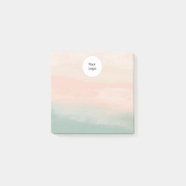 Modern Elegant Abstract Perzik Blauwgroen Textured Post-it® Notes