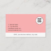 Modern elegant Abstract Visitekaartje met roze pin (Achterkant)