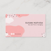 Modern elegant Abstract Visitekaartje met roze pin (Voorkant)