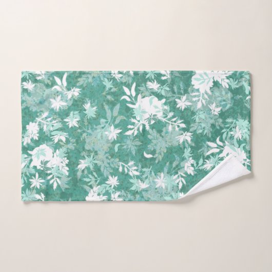 Modern Elegant Abstracte Blauwgroen Marigold Flowe Bad Handdoek (Handdoek)