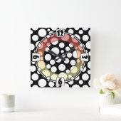 Modern, elegant, abstracte, decoratief, klok, colo vierkante klok (Huis)