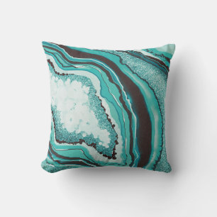 Modern Elegant Abstracte Turquoise Agate Geode Kussen