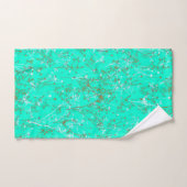 Modern Elegant Abstracte wilde bloemen op Aqua Blu Bad Handdoek (Handdoek)