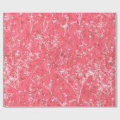 Modern Elegant Abstracte wilde bloemen op koraalro Cadeaupapier (Vlak)