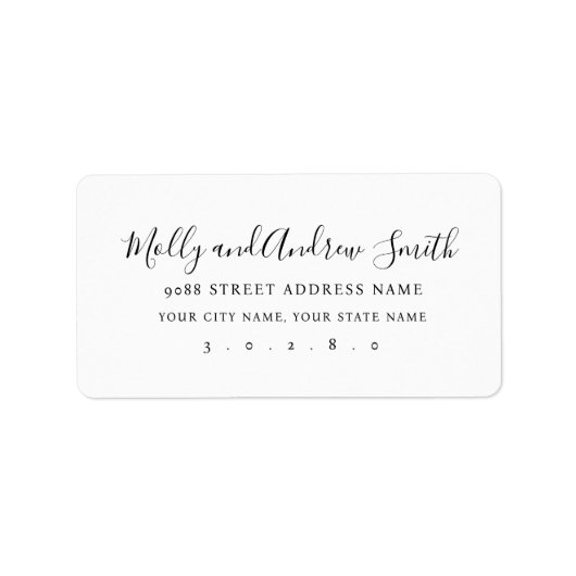 Modern elegant adreslabel feest/huwelijk etiket (Voorkant)