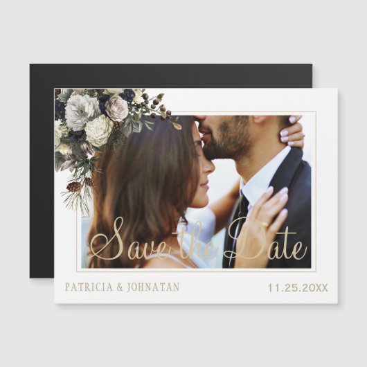 Modern elegant afbeelding chique bruiloft bespaar  (Voorkant / Achterkant)