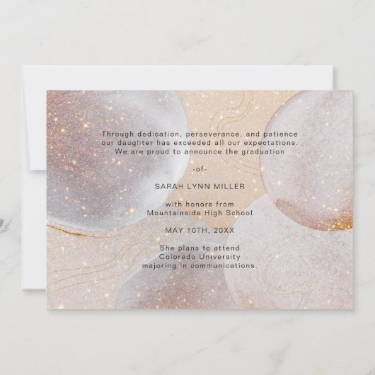 Modern Elegant Afstuderen Aankondiging (Achterkant)