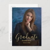 Modern Elegant Afstuderen Fotoaankondiging toevoeg Briefkaart (Voorkant / Achterkant)