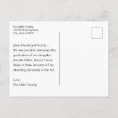 Modern Elegant Afstuderen Fotoaankondiging toevoeg Briefkaart (Achterkant)
