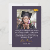 Modern Elegant Afstuderen gouden Pet Bedankt Scrip (Achterkant)