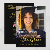 Modern Elegant Afstuderen Kaart (Voorkant / Achterkant)