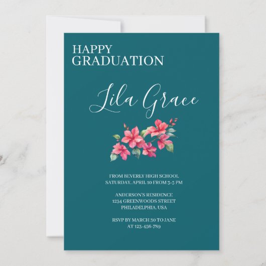 Modern Elegant Afstuderen Kaart (Achterkant)