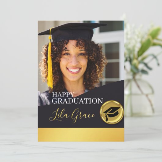 Modern Elegant Afstuderen Kaart (Staand voorkant)