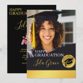 Modern Elegant Afstuderen Kaart (Voorkant / Achterkant)