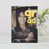 Modern Elegant Afstuderen Kaart (Staand voorkant)